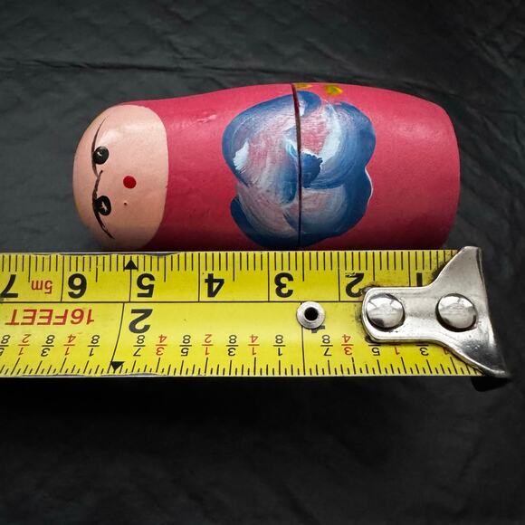 VTG Hand-painted Matryoshka Russian Wood Nesting Dolls Set of 5 - Picture 10 of 15